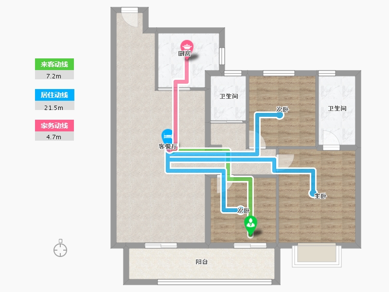 安徽省-蚌埠市-琥珀观山悦-95.20-户型库-动静线