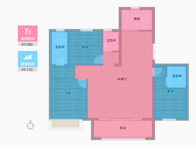 河北省-衡水市-君悦华府-95.08-户型库-动静分区