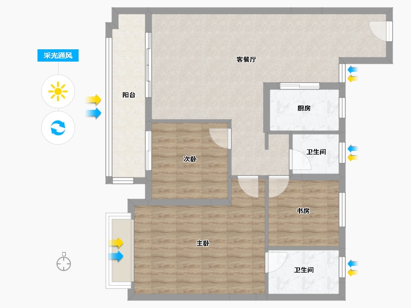 湖南省-衡阳市-酃湖书院-92.00-户型库-采光通风