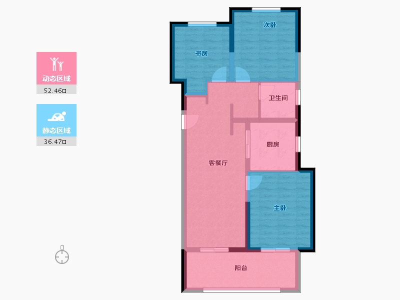 河南省-郑州市-万科·民安理想星光-79.21-户型库-动静分区