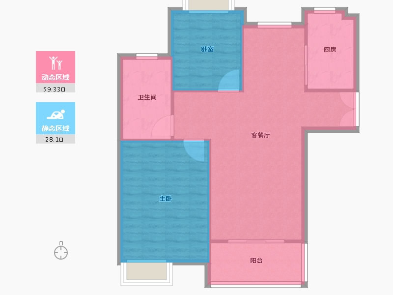 江苏省-苏州市-文溪花苑-80.39-户型库-动静分区