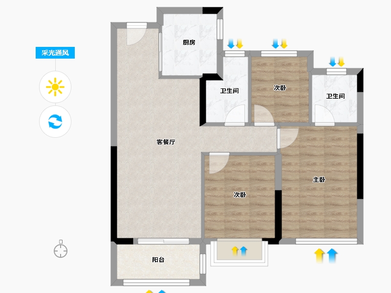 福建省-莆田市-建发文著-71.20-户型库-采光通风