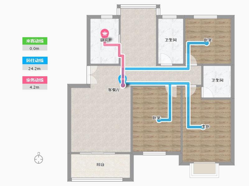 江苏省-苏州市-文溪花苑-100.83-户型库-动静线