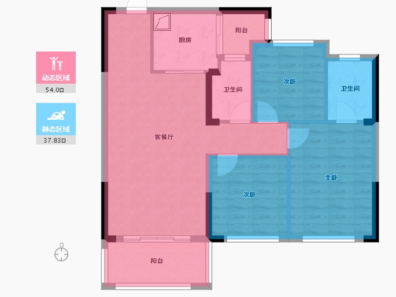 贵州省-贵阳市-上观-93.80-户型库-动静分区