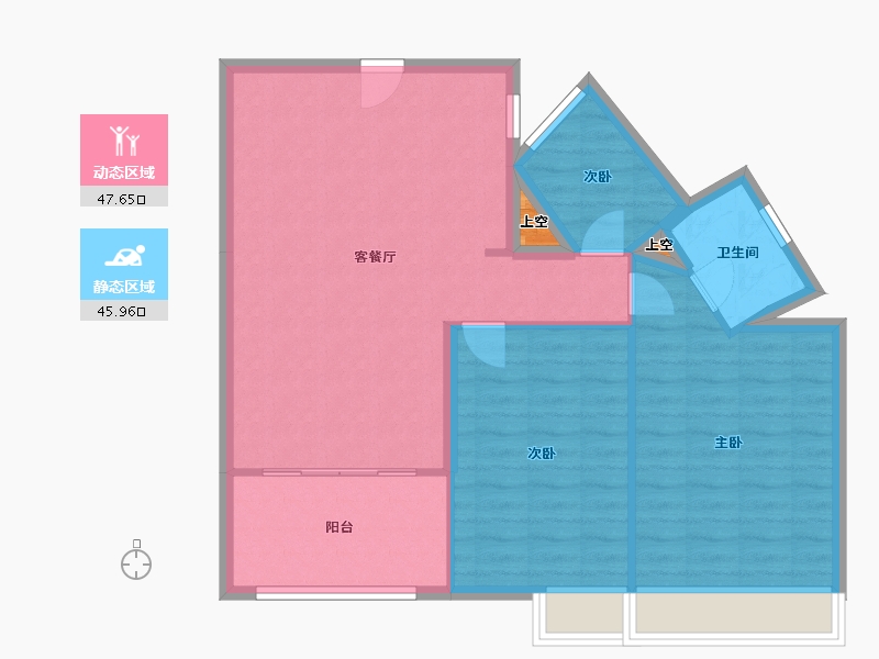 江苏省-常州市-世茂·香槟湖-88.69-户型库-动静分区