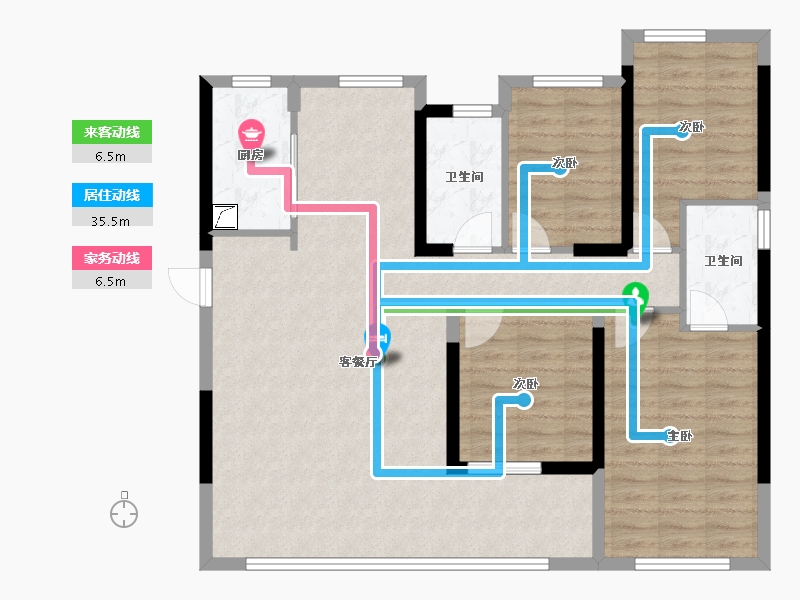 福建省-莆田市-保利联发玉湖和悦-103.20-户型库-动静线