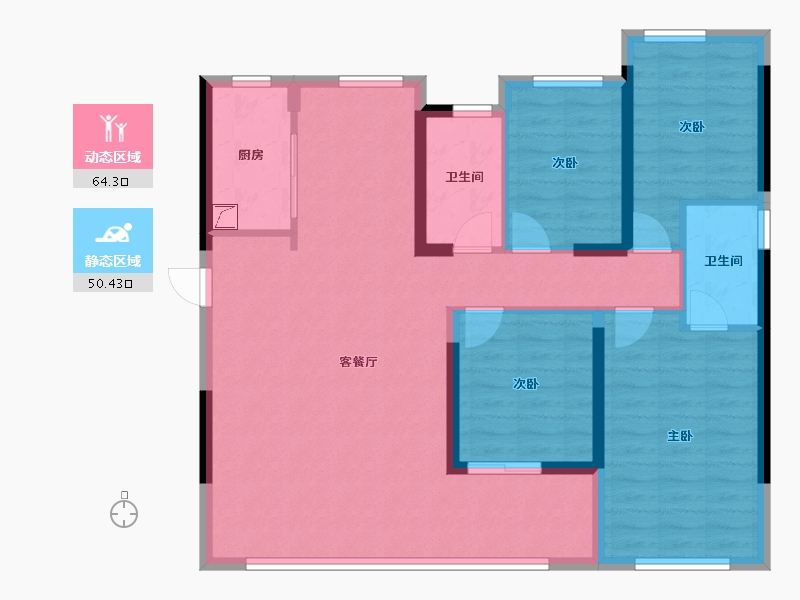 福建省-莆田市-保利联发玉湖和悦-103.20-户型库-动静分区