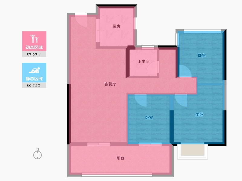 安徽省-合肥市-招商雍润府-78.65-户型库-动静分区