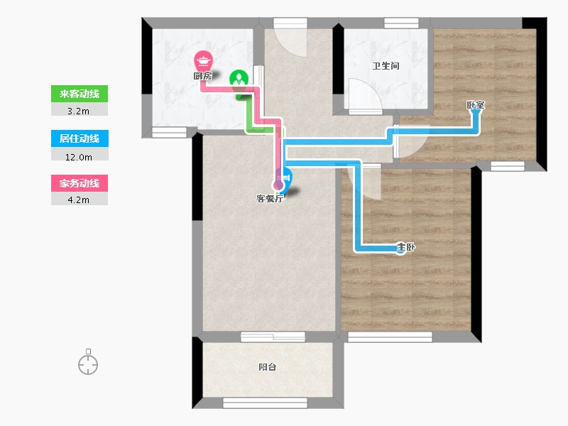 福建省-厦门市-国贸锦里原-54.40-户型库-动静线