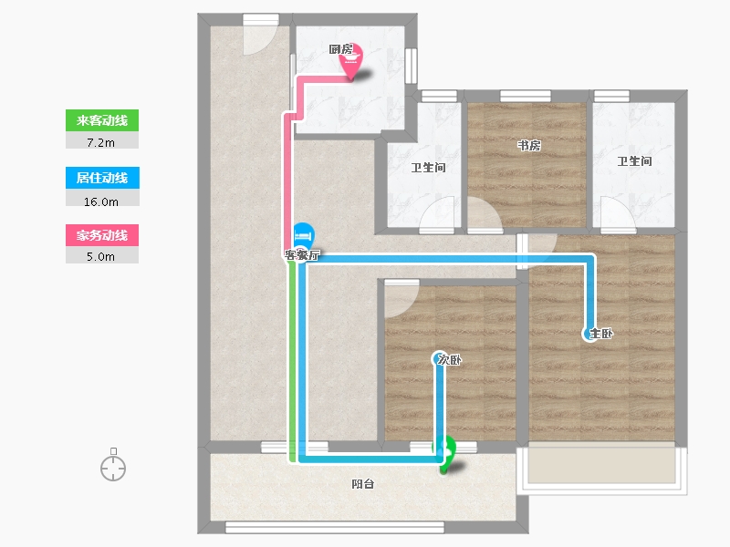 浙江省-绍兴市-金辉象屿观澜云庭-74.40-户型库-动静线