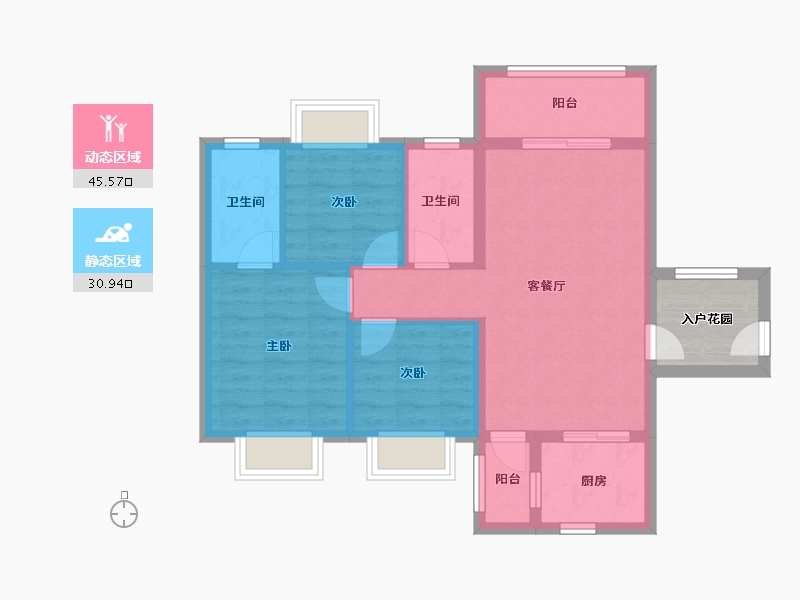 广东省-珠海市-实地紫藤公馆-72.62-户型库-动静分区