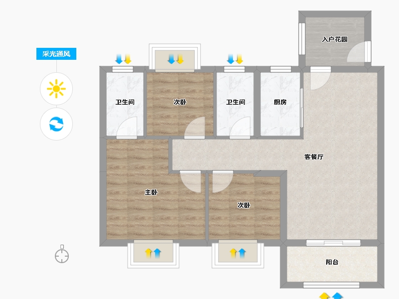 广东省-珠海市-实地紫藤公馆-71.97-户型库-采光通风