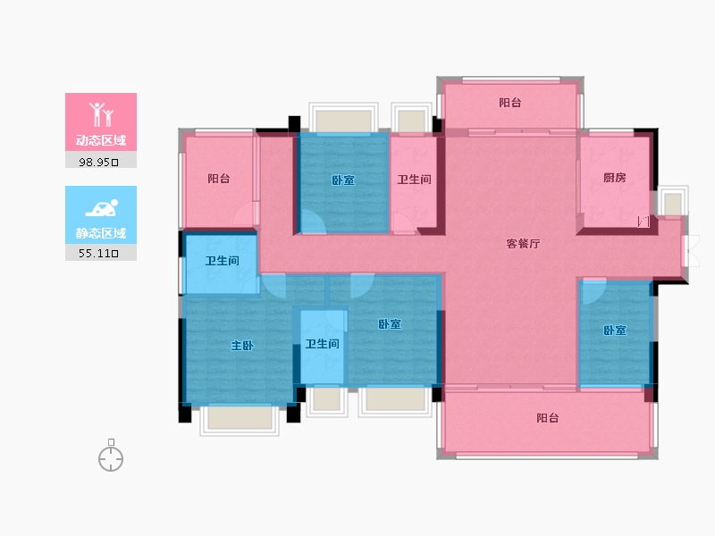 广东省-惠州市-鑫洲湖心岛1号-138.44-户型库-动静分区