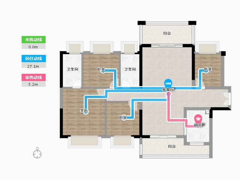 广东省-惠州市-鑫洲湖心岛1号-107.12-户型库-动静线