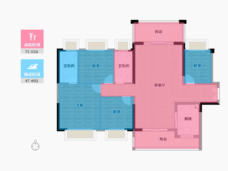 广东省-惠州市-鑫洲湖心岛1号-107.12-户型库-动静分区