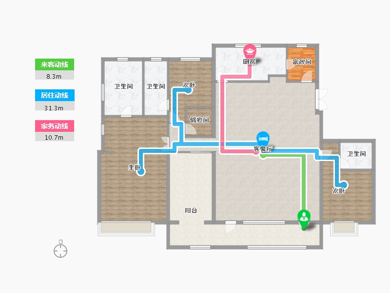 浙江省-绍兴市-湖珀隐秀府-218.53-户型库-动静线