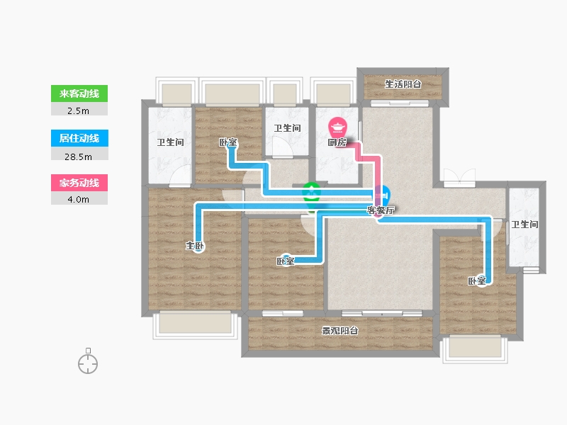 广东省-东莞市-华侨城天鹅堡-107.00-户型库-动静线