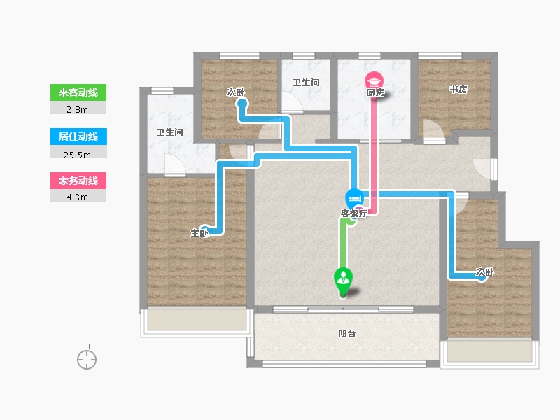 浙江省-绍兴市-金辉象屿观澜云庭-111.20-户型库-动静线