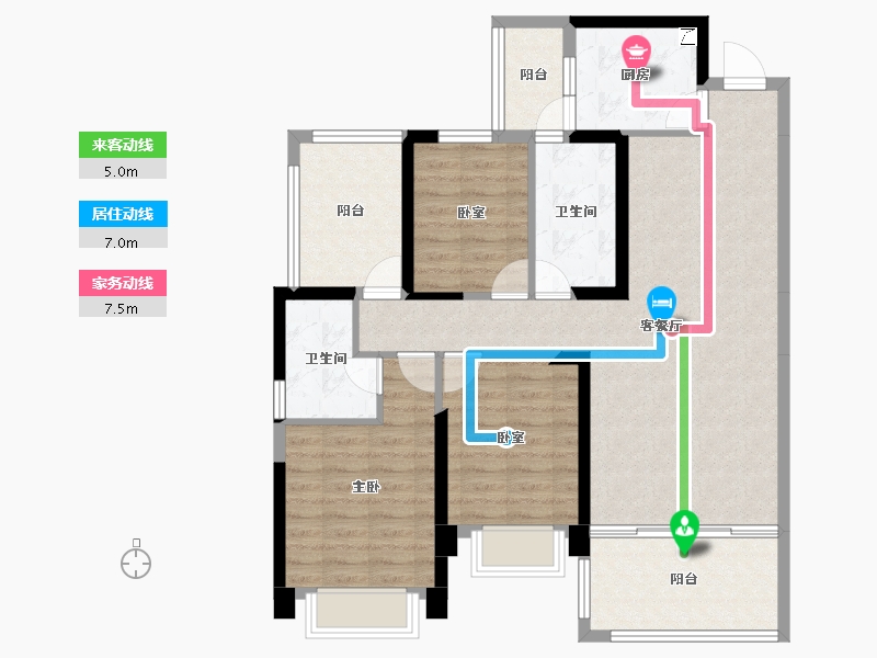 广东省-惠州市-鑫洲湖心岛1号-100.63-户型库-动静线