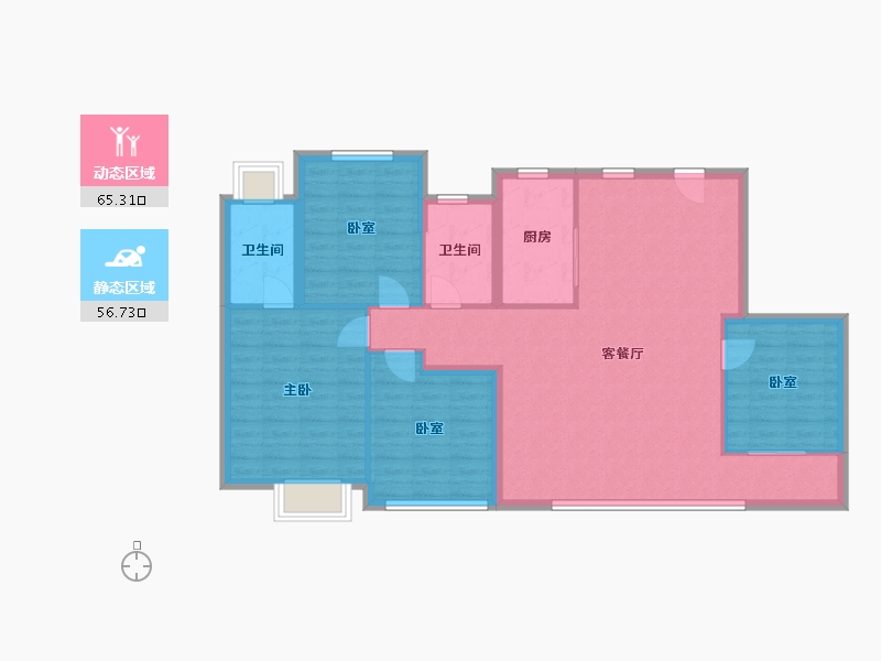 福建省-厦门市-联发保利臻樾-111.20-户型库-动静分区