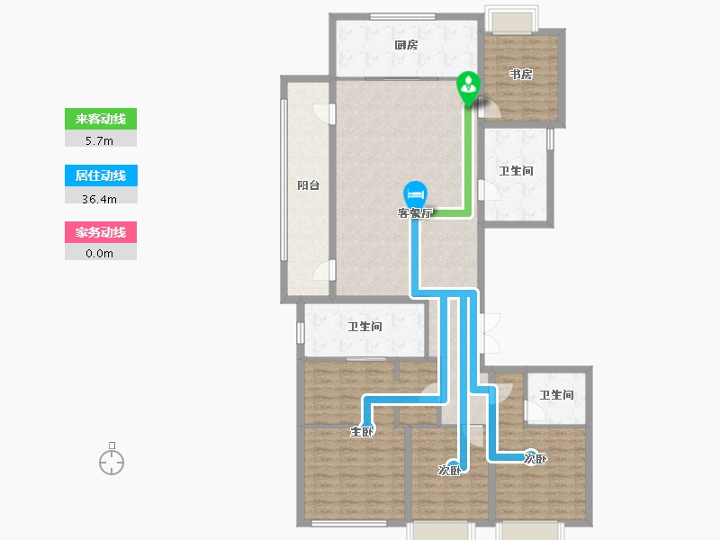 浙江省-绍兴市-湖珀隐秀府-154.52-户型库-动静线