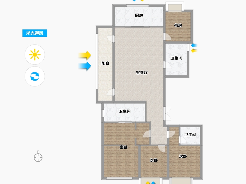 浙江省-绍兴市-湖珀隐秀府-154.52-户型库-采光通风