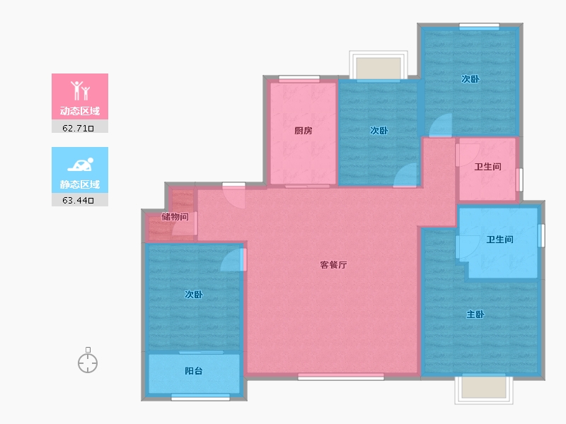 福建省-厦门市-湿地公园TOD·璞瑞-114.40-户型库-动静分区