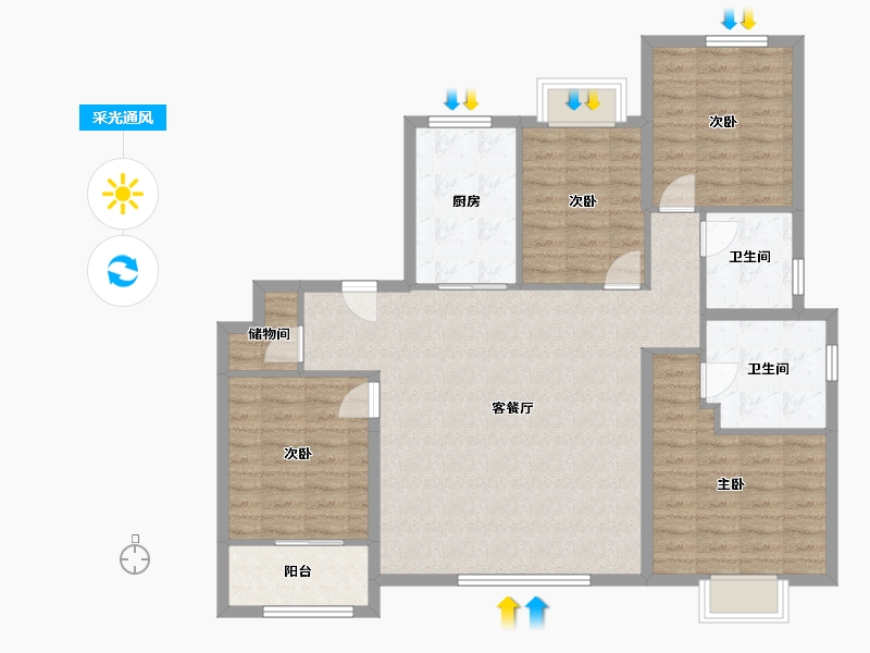 福建省-厦门市-湿地公园TOD·璞瑞-114.40-户型库-采光通风