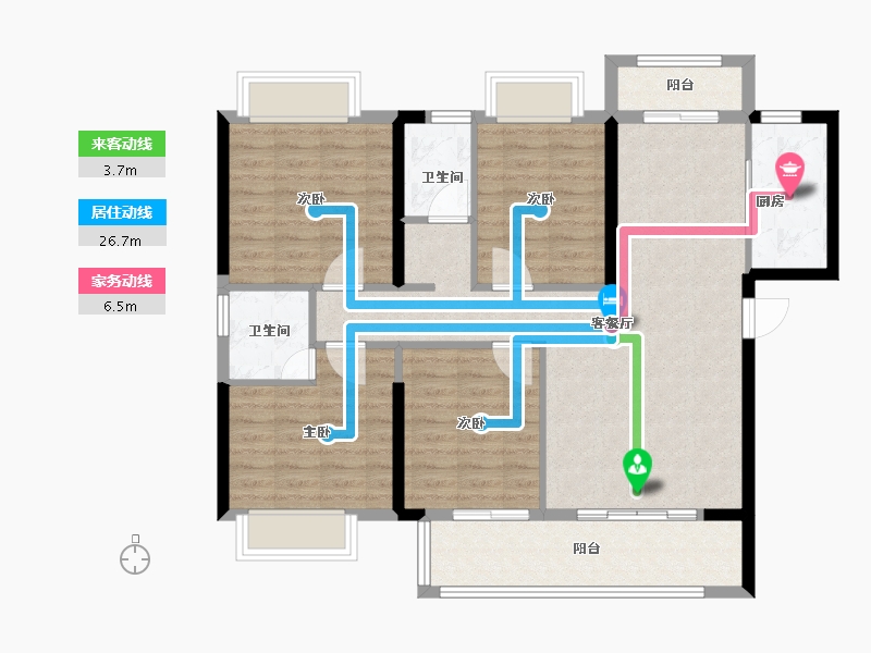 福建省-泉州市-菁华右文府-102.40-户型库-动静线