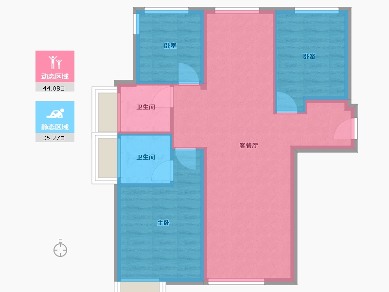 福建省-厦门市-翔安后村TOD·璞安-71.20-户型库-动静分区