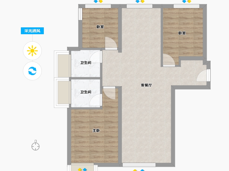 福建省-厦门市-翔安后村TOD·璞安-71.20-户型库-采光通风