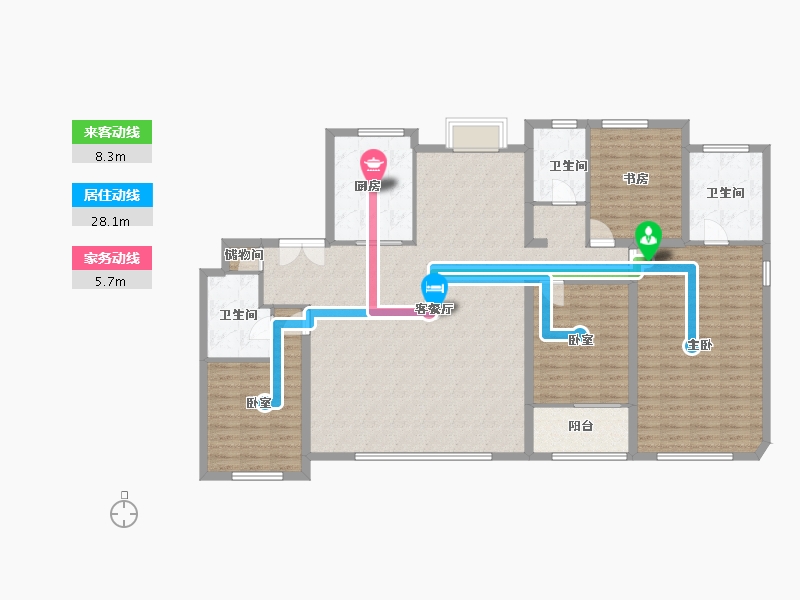 福建省-厦门市-湿地公园TOD·璞瑞-158.40-户型库-动静线