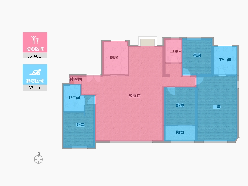 福建省-厦门市-湿地公园TOD·璞瑞-158.40-户型库-动静分区