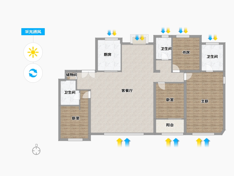 福建省-厦门市-湿地公园TOD·璞瑞-158.40-户型库-采光通风