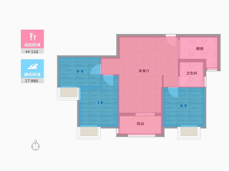 福建省-厦门市-中粮云玺壹号-64.00-户型库-动静分区