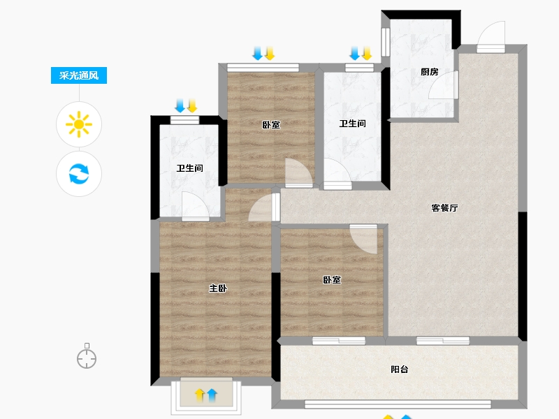 安徽省-合肥市-招商雍润府-88.00-户型库-采光通风