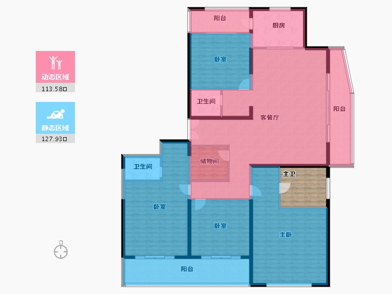 江苏省-苏州市-湖畔·阅云-231.77-户型库-动静分区