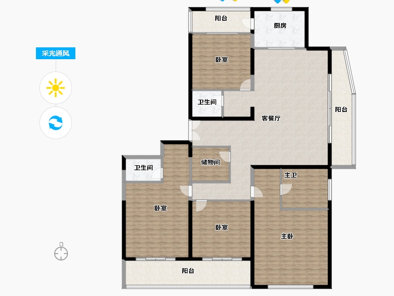 江苏省-苏州市-湖畔·阅云-231.77-户型库-采光通风