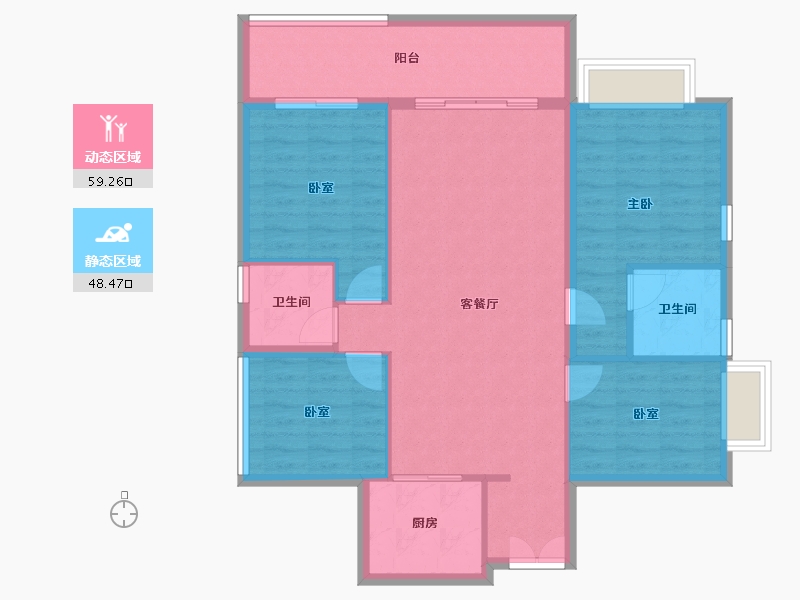 广东省-东莞市-碧桂园·瑜璟臺-98.09-户型库-动静分区