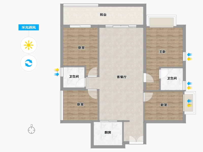 广东省-东莞市-碧桂园·瑜璟臺-98.09-户型库-采光通风