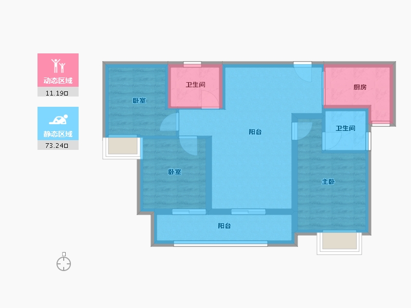 福建省-厦门市-中粮云玺壹号-74.67-户型库-动静分区