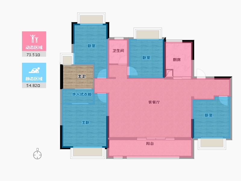 江苏省-苏州市-城投地产朗诗乐府-120.71-户型库-动静分区