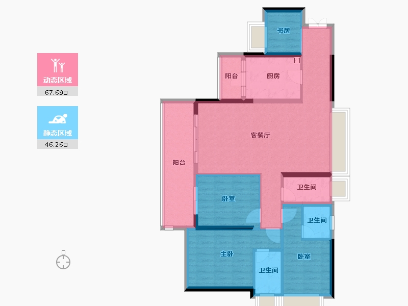 广东省-惠州市-新世界天澜-101.54-户型库-动静分区