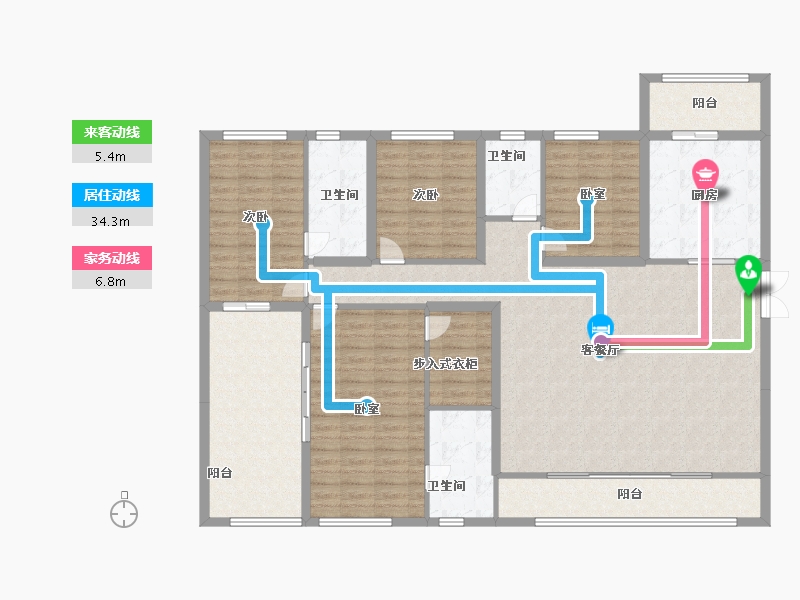 四川省-绵阳市-长虹金嶺1号-158.40-户型库-动静线