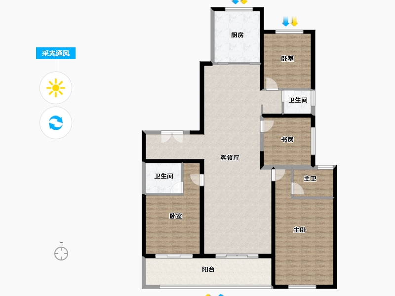 江苏省-苏州市-湖畔·阅云-165.32-户型库-采光通风