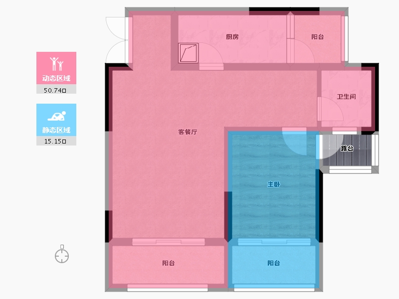 重庆-重庆市-龙泉香榭-77.00-户型库-动静分区