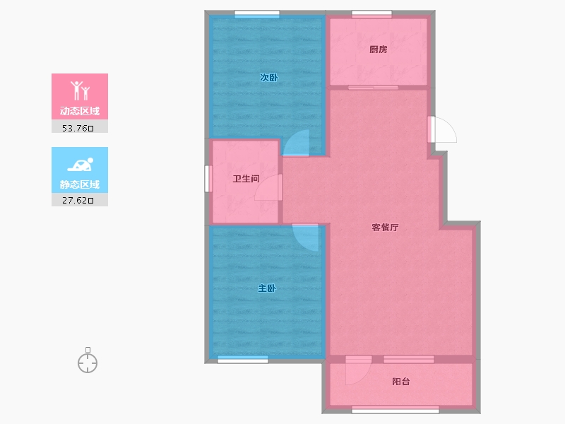 辽宁省-葫芦岛市-兴达逸居-73.16-户型库-动静分区