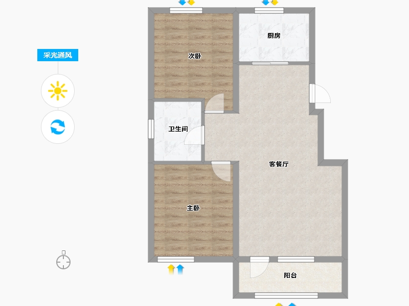 辽宁省-葫芦岛市-兴达逸居-73.16-户型库-采光通风