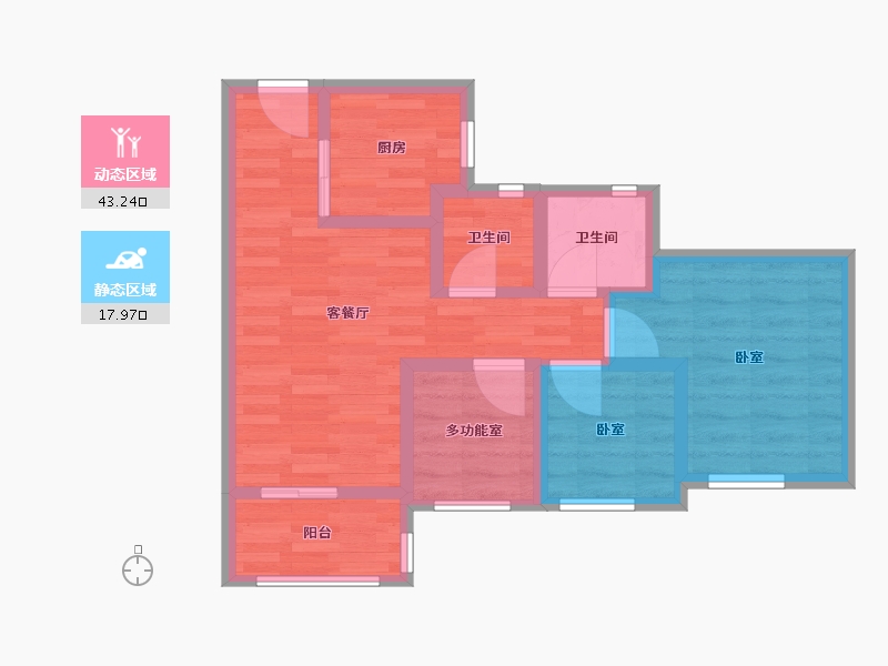 广东省-广州市-白云城投·云麓花城-53.60-户型库-动静分区