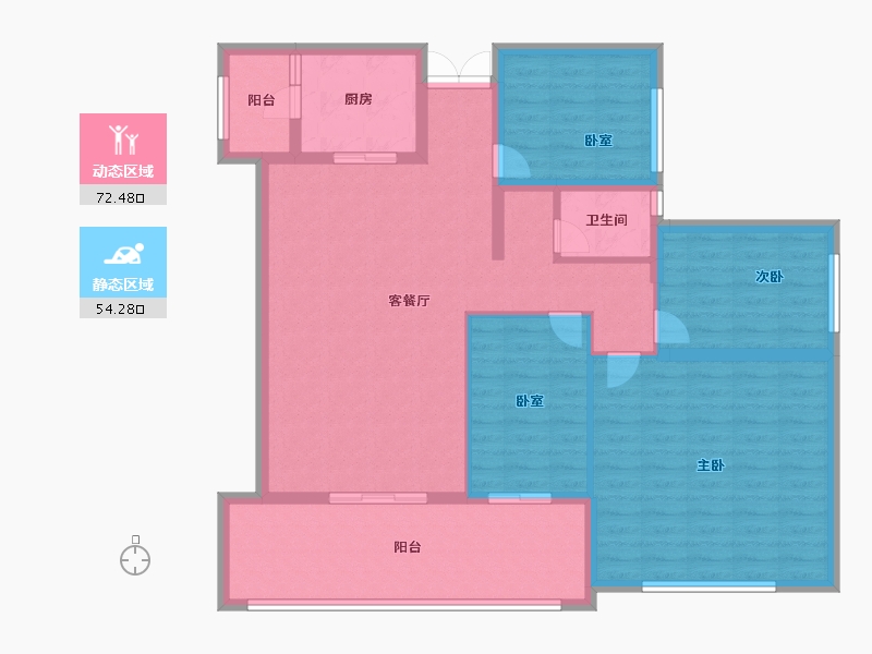 四川省-绵阳市-长虹金嶺1号-114.40-户型库-动静分区